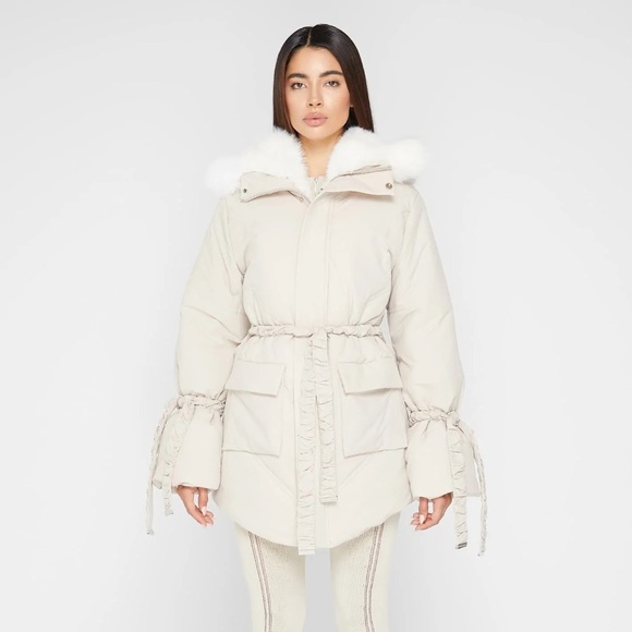 Maniere De Voir Jackets & Blazers - Faux Fur Longline Coat